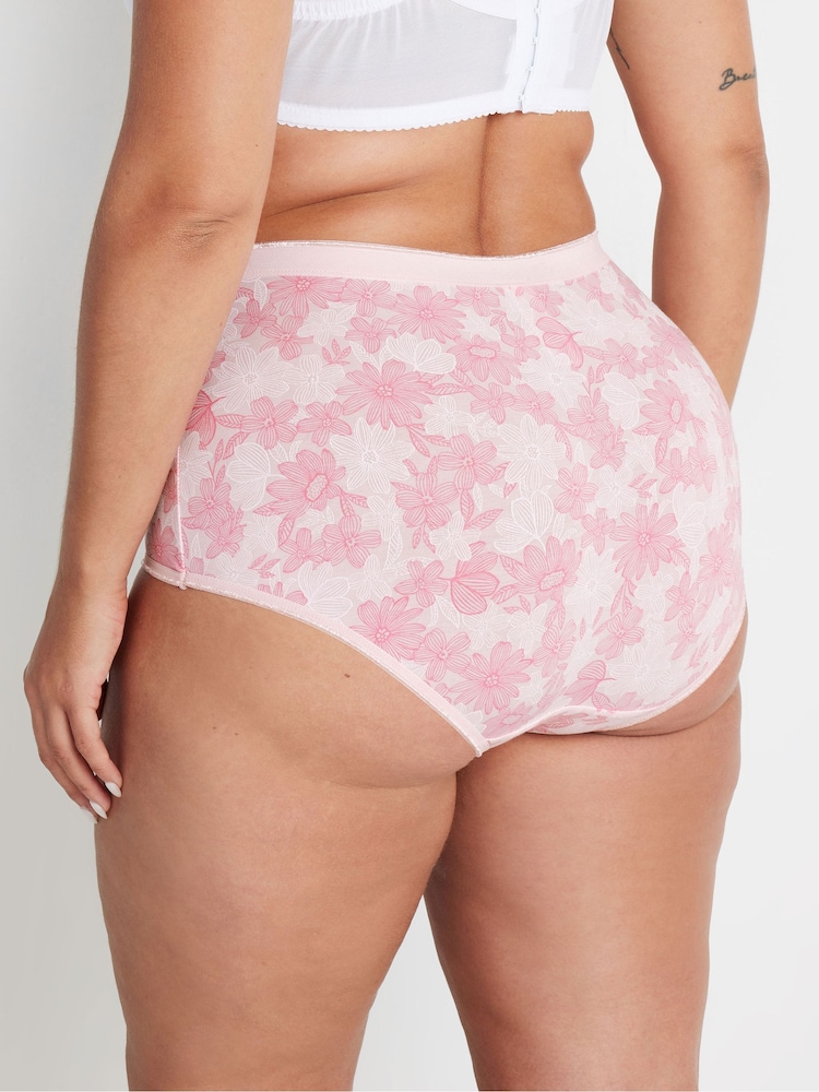 Yours Curve Pink Full Briefs 5 Pack - Image 2 of 8