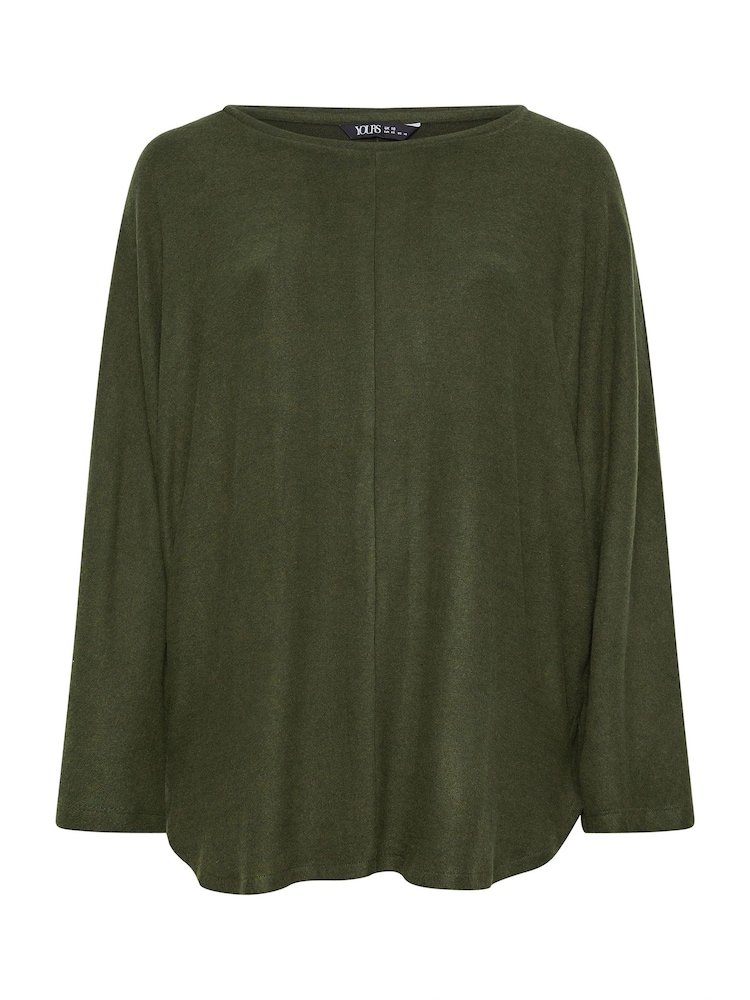 Yours Curve Green Batwing Sleeve Soft Touch Jumper - Image 6 of 6