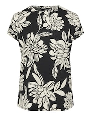 Yours Curve Black Round Neck Textured Grown On T-Shirt - Image 5 of 5