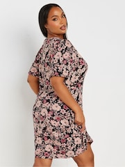 Yours Curve Black Puff Sleeve Day Dress - Image 3 of 5