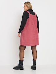 Yours Curve Pink Corduroy Pinafore 100% Cotton Dress - Image 3 of 5