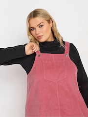 Yours Curve Pink Corduroy Pinafore 100% Cotton Dress - Image 4 of 5