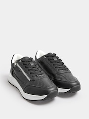 Yours Curve Black Extra Wide Fit Zip Trainers - Image 1 of 5
