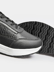Yours Curve Black Extra Wide Fit Zip Trainers - Image 4 of 5