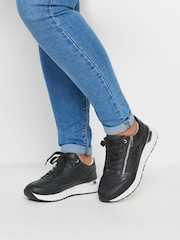 Yours Curve Black Extra Wide Fit Zip Trainers - Image 5 of 5