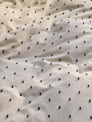 Natural/Black 100% Cotton Spot Dobby Duvet Cover and Pillowcase Set - Image 3 of 4