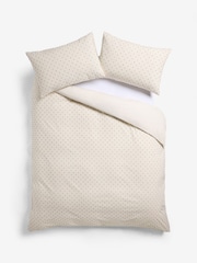 Natural/Black 100% Cotton Spot Dobby Duvet Cover and Pillowcase Set - Image 4 of 4