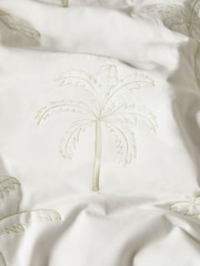 Natural Palm Tree Quilted Duvet Cover and Pillowcase Set - Image 5 of 6