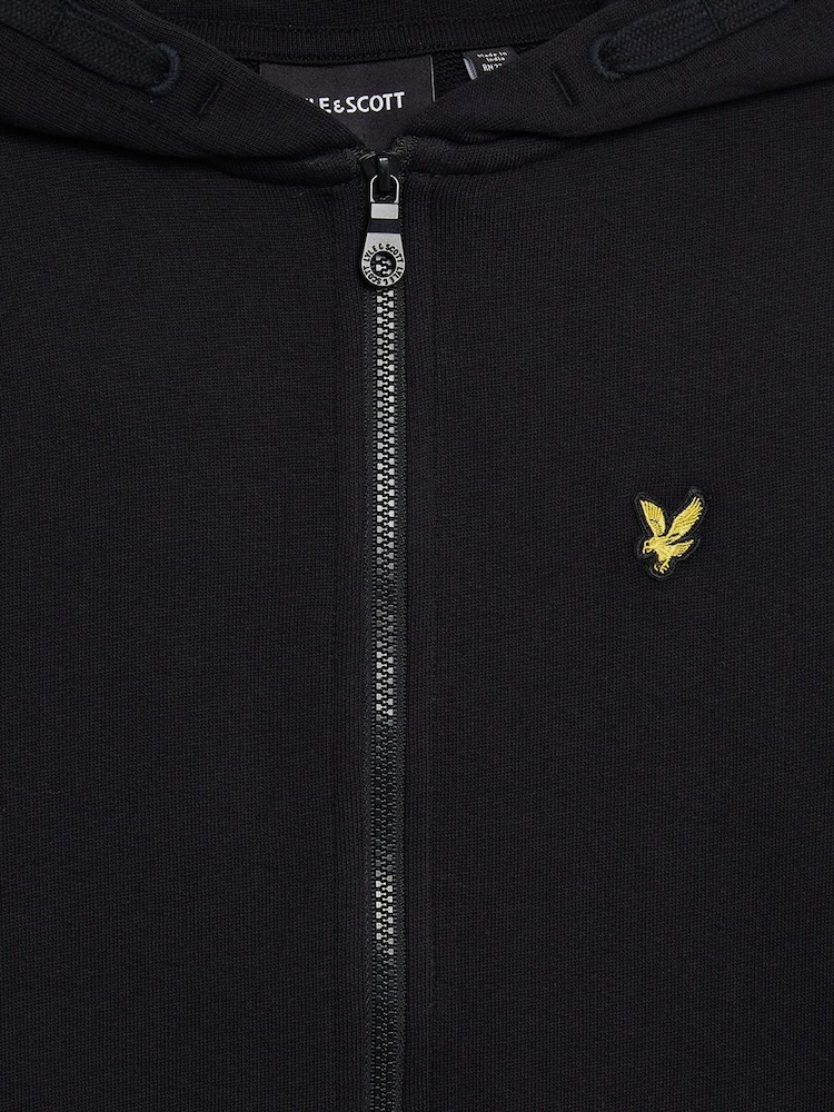 Lyle & Scott Black Black Boys Zip Up Hoodie - Image 4 of 4