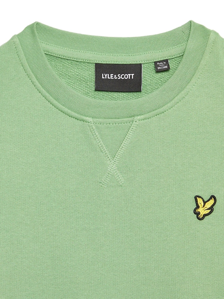 Lyle & Scott Green Boys Crew Neck Sweatshirt - Image 7 of 7