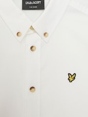 Белый - Рубашка из поплина для мальчиков с длинными рукавами Lyle & Scott - Изображение 2 из 3