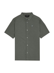 Lyle & Scott Green Boys Linen Short Sleeve Shirt - Image 1 of 3