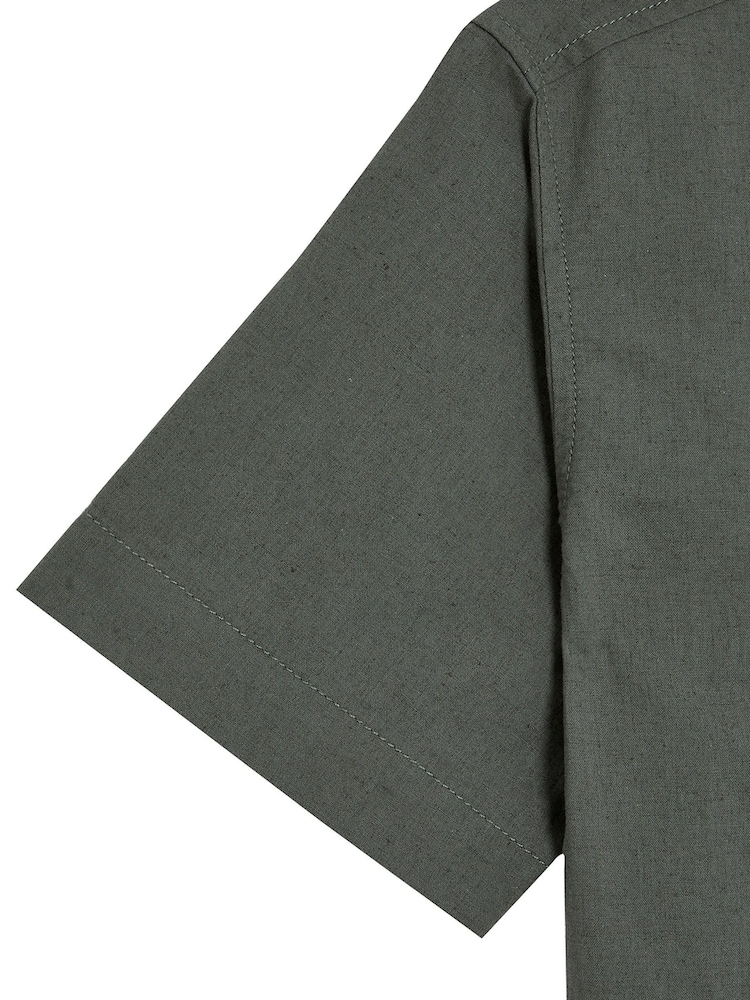 Lyle & Scott Green Boys Linen Short Sleeve Shirt - Image 3 of 3