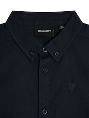 Lyle & Scott Navy Boys Linen Short Sleeve Shirt - Image 6 of 7