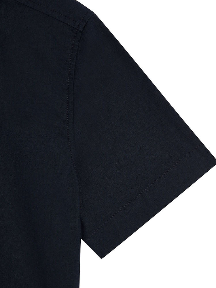 Lyle & Scott Navy Boys Linen Short Sleeve Shirt - Image 7 of 7
