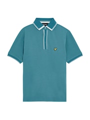 Lyle & Scott Blue Boys Concealed Placket Polo Shirt - Image 1 of 3