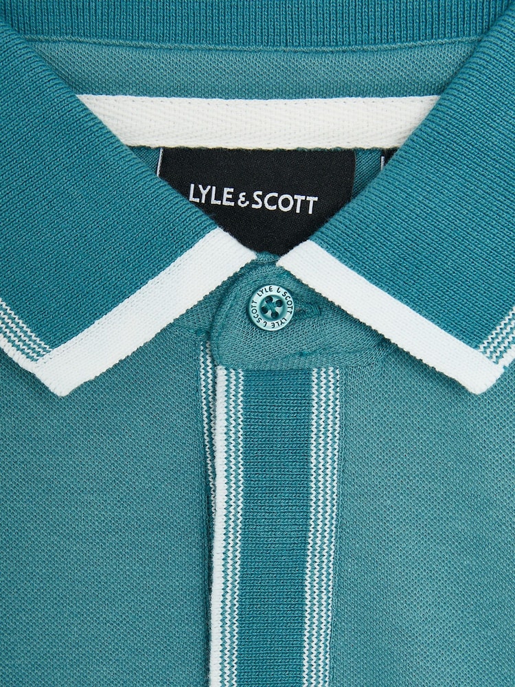 Lyle & Scott Blue Boys Concealed Placket Polo Shirt - Image 2 of 3