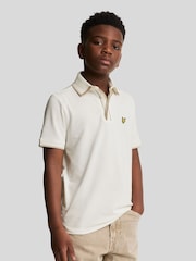 Lyle & Scott White Boys Concealed Placket Polo Shirt - Image 1 of 7