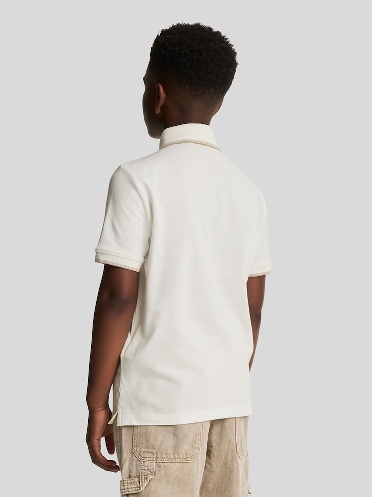 Lyle & Scott White Boys Concealed Placket Polo Shirt - Image 2 of 7