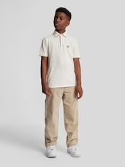 Lyle & Scott White Boys Concealed Placket Polo Shirt - Image 3 of 7