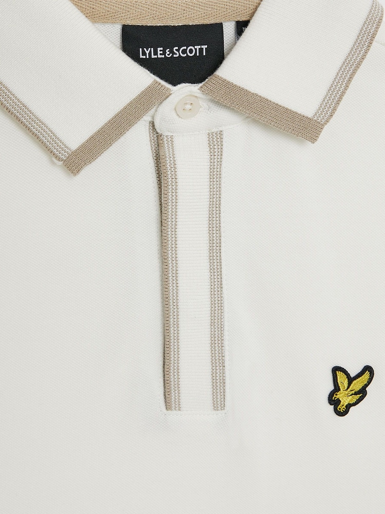 Lyle & Scott White Boys Concealed Placket Polo Shirt - Image 6 of 7