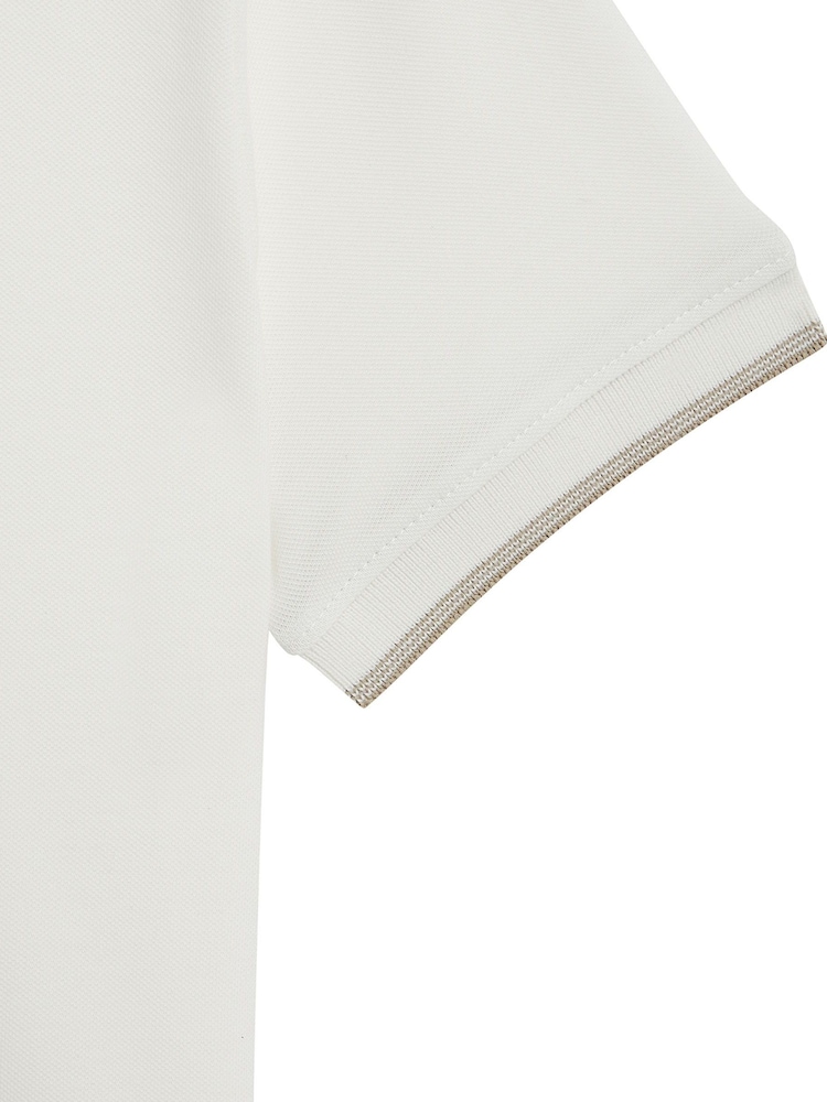 Lyle & Scott White Boys Concealed Placket Polo Shirt - Image 7 of 7