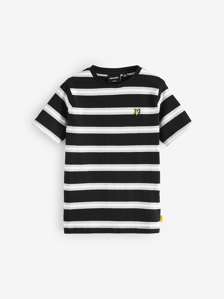 Lyle & Scott Black Yarn Dye Stripe T-Shirt - Image 1 of 1 Lyle & Scott Black Yarn Dye Stripe T-Shirt - Image 1 of 1