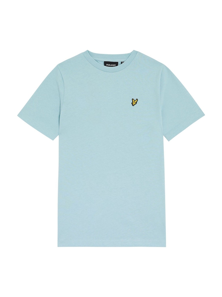 Lyle & Scott Light Blue Boys Essentials 100% Cotton Crew Neck T-Shirt - Image 5 of 6
