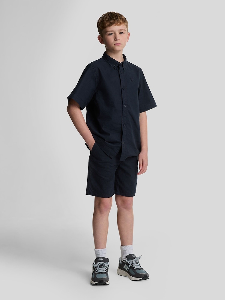 Lyle & Scott Navy Boys Linen Shorts - Image 1 of 7 Lyle & Scott Navy Boys Linen Shorts - Image 1 of 7