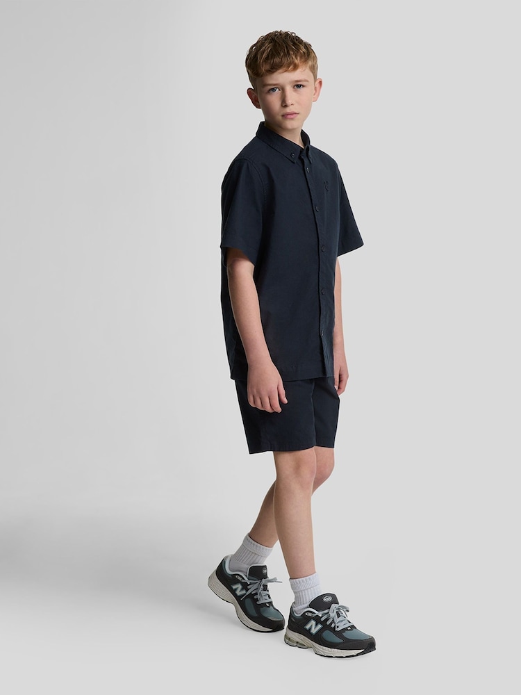 Lyle & Scott Navy Boys Linen Shorts - Image 2 of 7