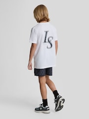 Lyle & Scott Navy Boys Monogram Board Shorts - Image 3 of 7
