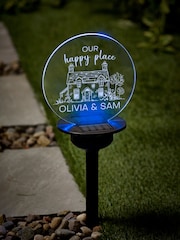 Personalised Solar "Our Happy Place" Stake Light by Loveabode - Image 1 of 4