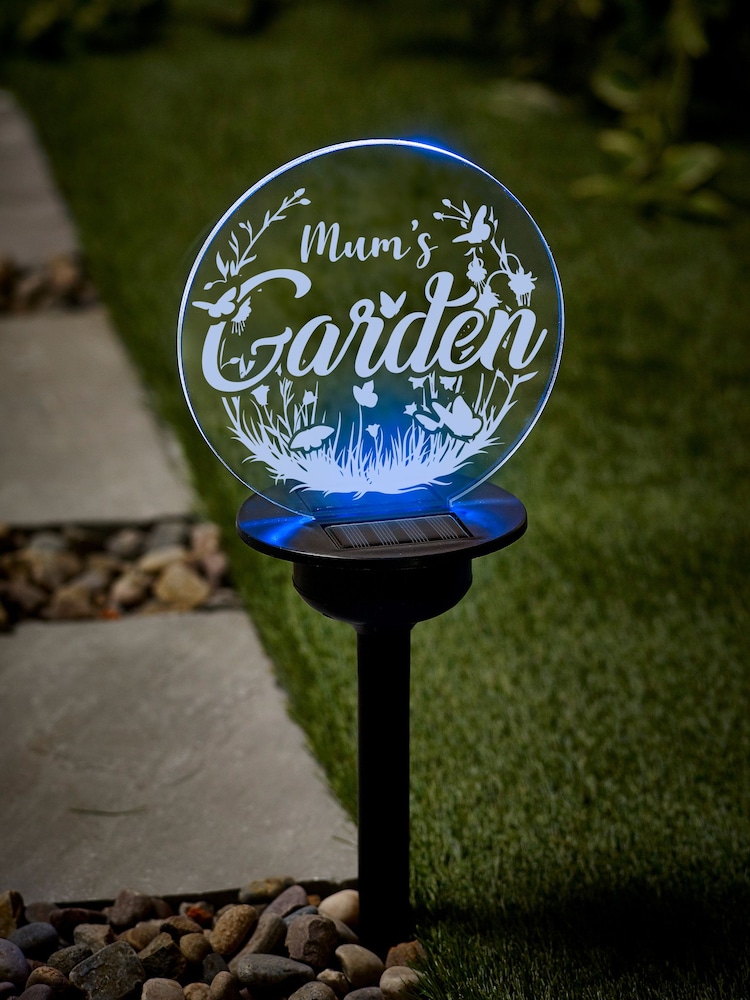 Personalised Solar "Round Garden" Stake Light by Loveabode - Image 1 of 4