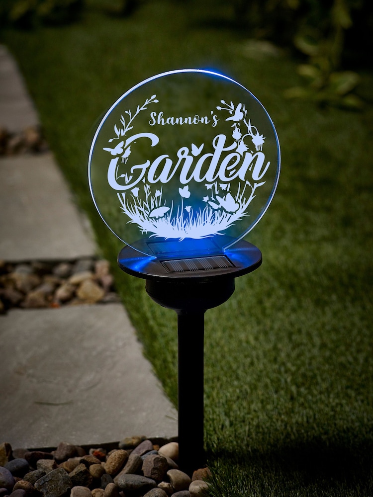 Personalised Solar "Round Garden" Stake Light by Loveabode - Image 4 of 4