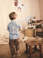 Blue Transport Cath Kidston 100% Cotton Short Sleeve Shirt (3mths-7yrs) - Image 2 of 8
