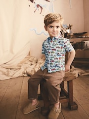 Blue Transport Cath Kidston 100% Cotton Short Sleeve Shirt (3mths-7yrs) - Image 3 of 8