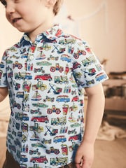 Blue Transport Cath Kidston 100% Cotton Short Sleeve Shirt (3mths-7yrs) - Image 4 of 8