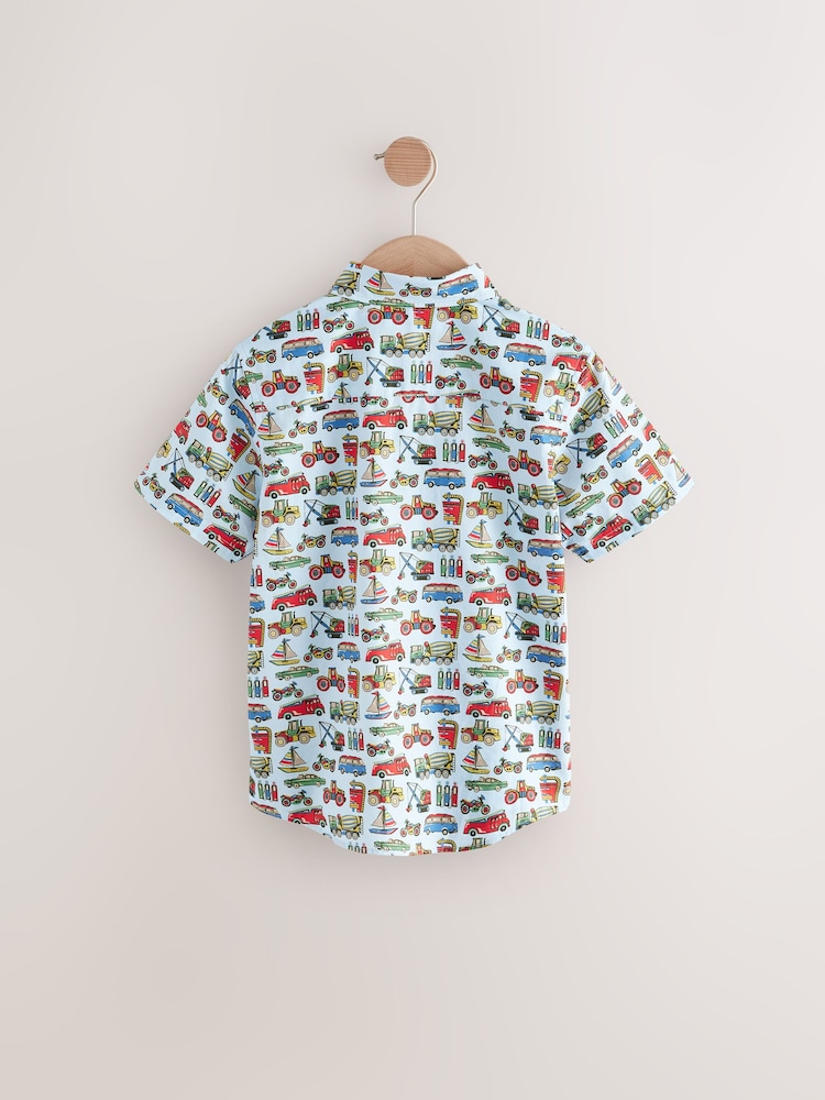 Blue Transport Cath Kidston 100% Cotton Short Sleeve Shirt (3mths-7yrs) - Image 6 of 8
