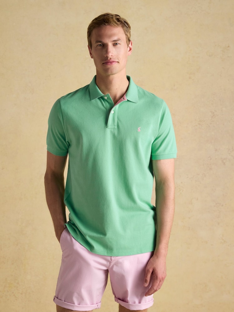 Joules Woody Light Green Cotton Pique Polo Shirt - Image 1 of 6