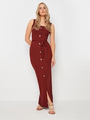 Long Tall Sally Fără mâneci Ribbed Button Thru Rochie - Image 1 of 4