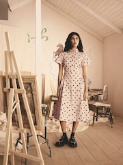 Cath Kidston Pink Spot 100% Cotton Shirt Dress - Image 3 of 11