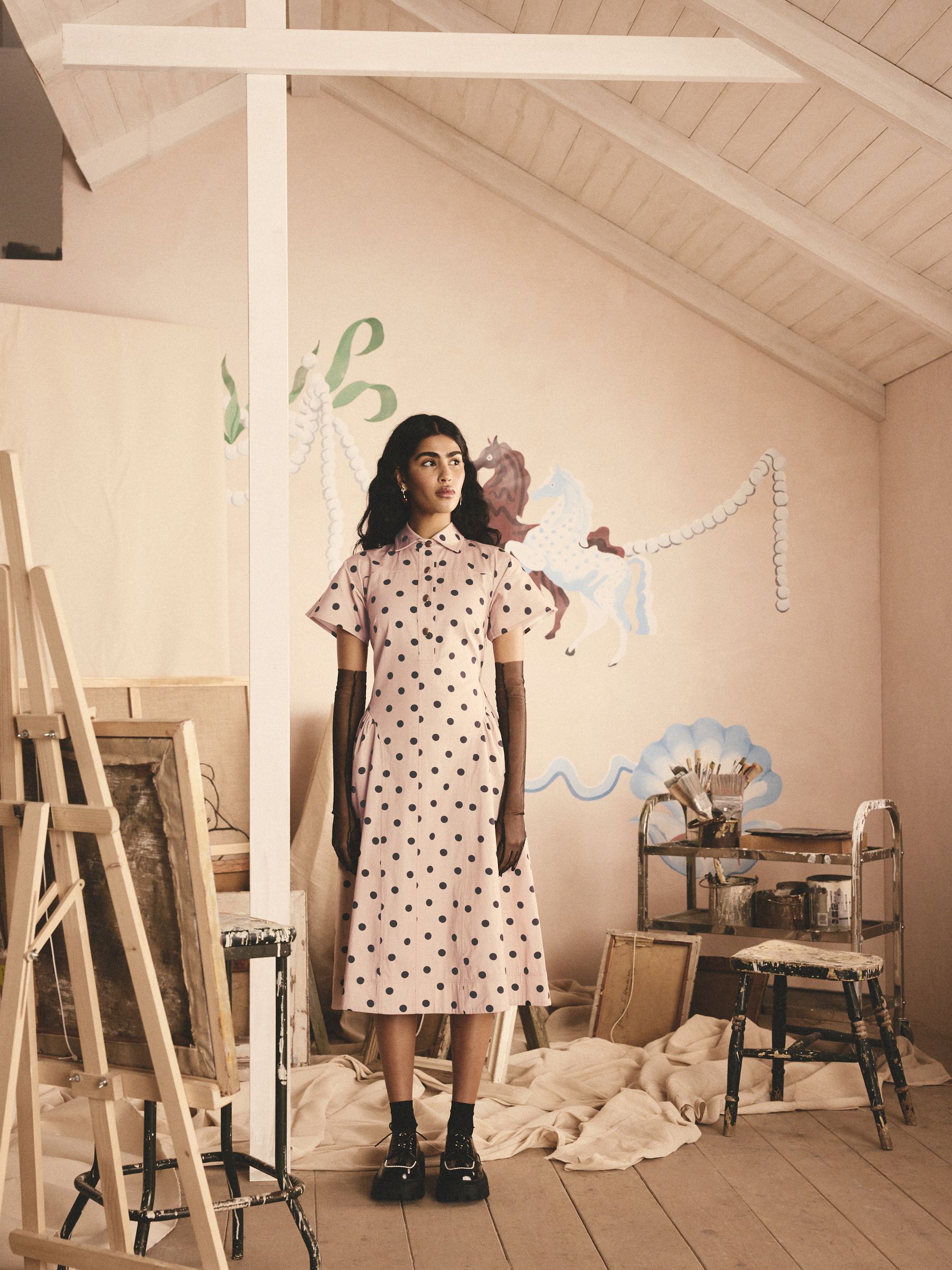 Buy Cath Kidston Pink Spot 100% Cotton Shirt Dress from Next USA