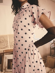 Cath Kidston Pink Spot 100% Cotton Shirt Dress - Image 5 of 11