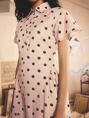 Cath Kidston Pink Spot 100% Cotton Shirt Dress - Image 6 of 11