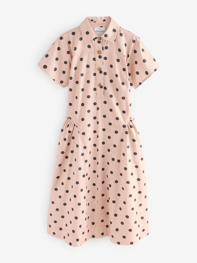 Cath Kidston Pink Spot 100% Cotton Shirt Dress - Image 9 of 11