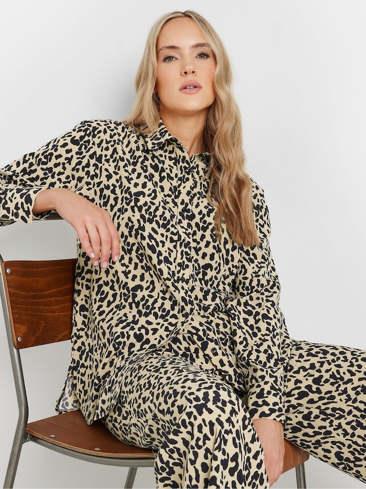 Long Tall Sally Natural Long Sleeve Animal Print Shirt - Image 1 of 5