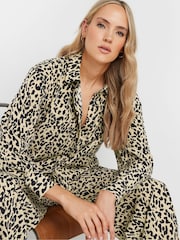 Long Tall Sally Natural Long Sleeve Animal Print Shirt - Image 4 of 5