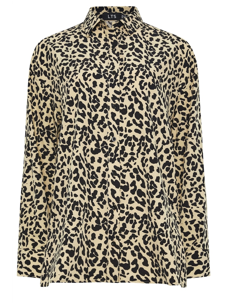 Long Tall Sally Natural Long Sleeve Animal Print Shirt - Image 5 of 5