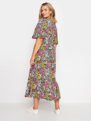 M&Co Black & Yellow Ditsy Floral Print Short Sleeve Midi Dress - Image 4 of 6