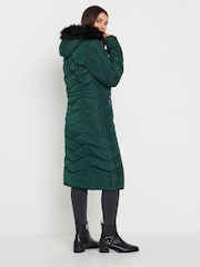 Long Tall Sally Green Longline Chevron Padded Coat - Image 3 of 5